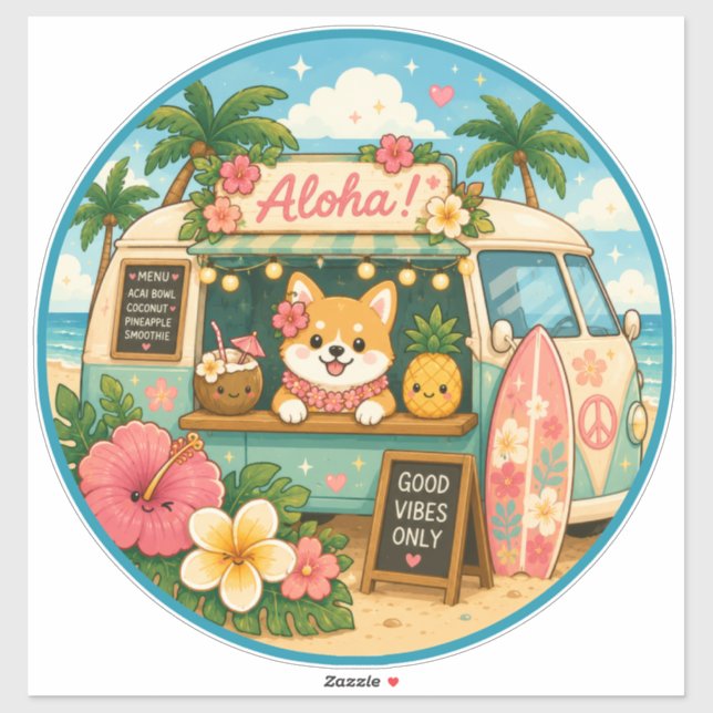 söt kawaii hawaii  klistermärken (Ark)