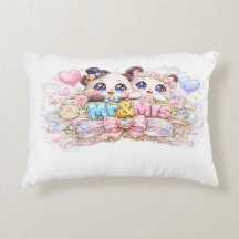 Söt Kawaii Herr och Fru Panda Par Pastell Rosa Vi