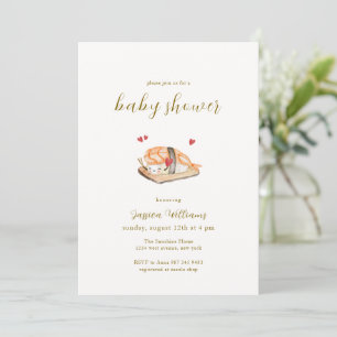 Söt Kawaii Hjärt Sushi Baby Shower Inbjudningar