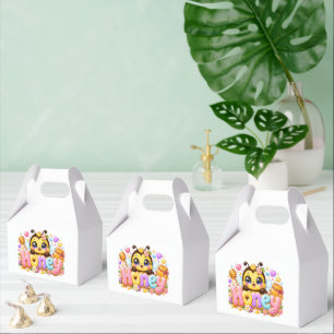 Söt Kawaii Honey Bee Namn Pastell Rosa Glittrande Presentaskar