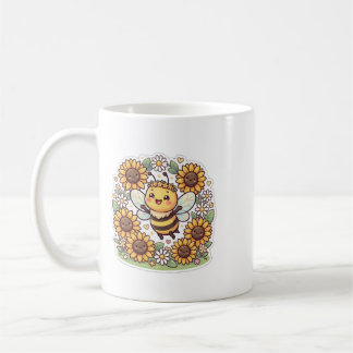 Söt Kawaii Humla Solros Kaffe Mugg