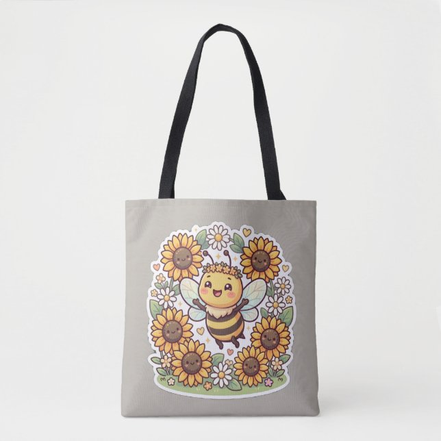 Söt Kawaii Humla Solros Toteväska Tygkasse (Framsida)