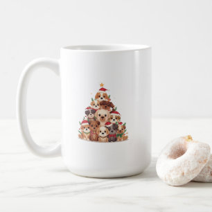 Söt Kawaii Hund Julgran – Rolig Holiday Husdjur Kaffemugg