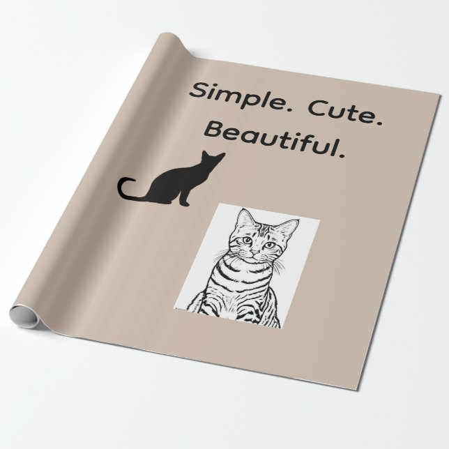 Söt Kawaii Japansk Estetisk Katt Inpackningspapper Presentpapper (Utrullad)