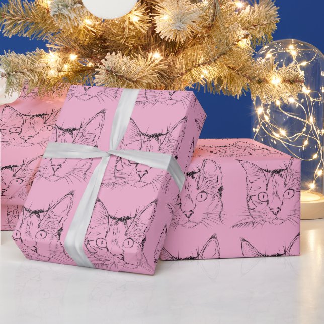 Söt Kawaii Japansk Estetisk Katt Inpackningspapper Presentpapper (Helgdagar)
