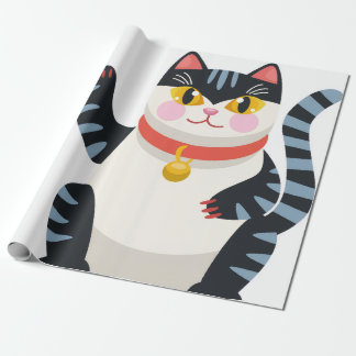 Söt Kawaii Japansk Estetisk Katt Inpackningspapper Presentpapper