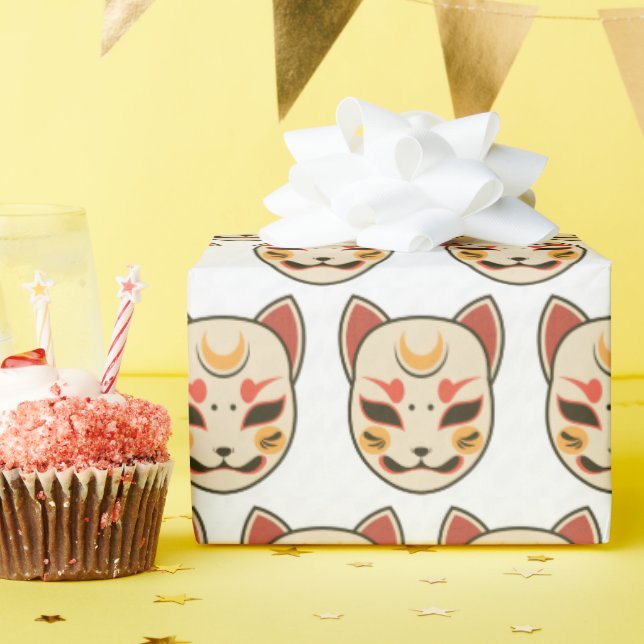 Söt Kawaii Japansk Estetisk Katt Inpackningspapper Presentpapper (Födelsedagsfest)