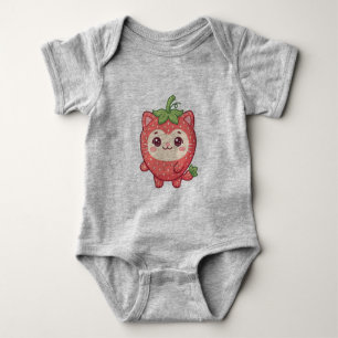 Söt Kawaii Jordgubbs Katt Baby Tröja
