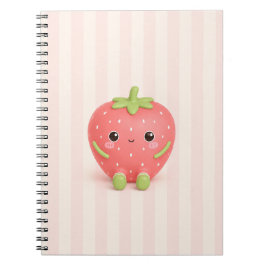 Söt Kawaii Jordgubbsspiralanteckningsbok Anteckningsbok