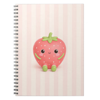 Söt Kawaii Jordgubbsspiralanteckningsbok Anteckningsbok