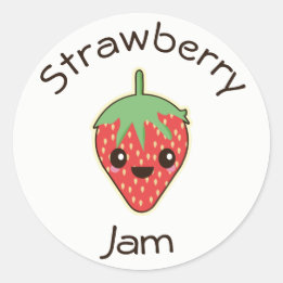 Söt Kawaii Jordgubbssyltburk Etikett