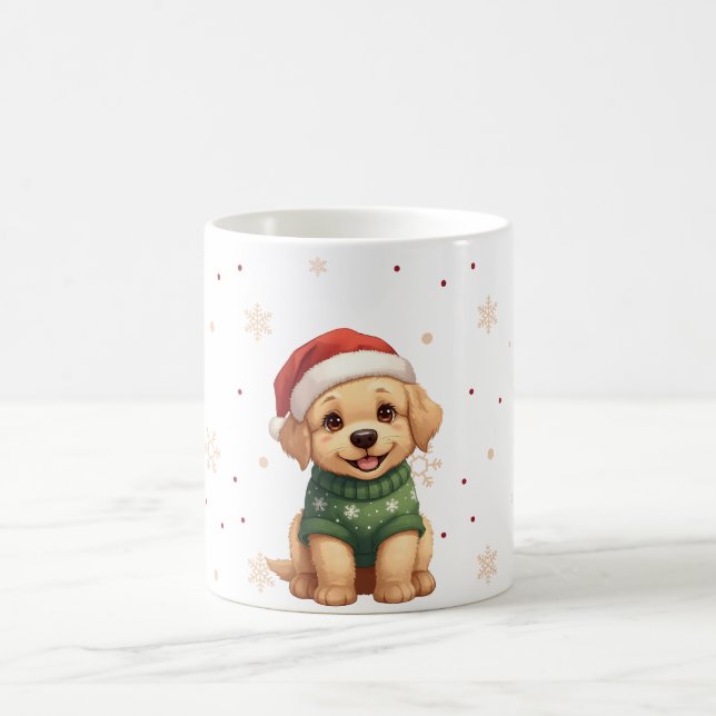 Söt Kawaii Julhund - Valp Juldesign Kaffemugg (Center)
