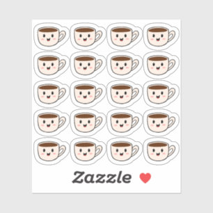 Söt Kawaii Kaffe Kopp Kaffe Rast Bujo Planerare Klistermärken