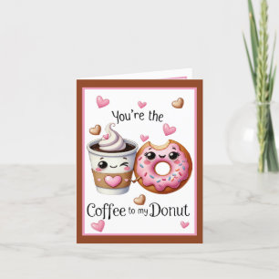 Söt Kawaii Kaffe och Munkar Tack Kort