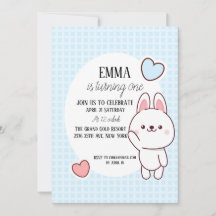 Söt Kawaii Kanin 1-årsdag