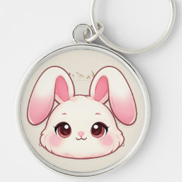 Söt Kawaii Kanin Ansikts Nyckelring