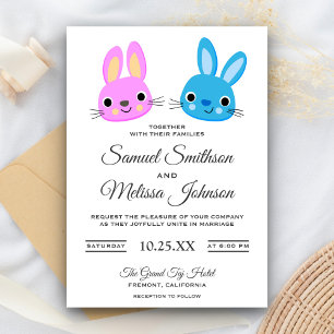 Söt Kawaii Kanin Bröllopsinbjudan Inbjudningar