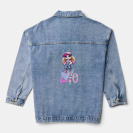 Söt Kawaii Kanin Klänning Denim Jacka
