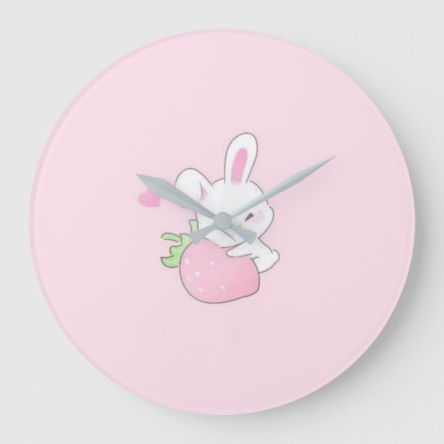 Söt Kawaii Kanin klocka - Pastell Rosa (Framsida)