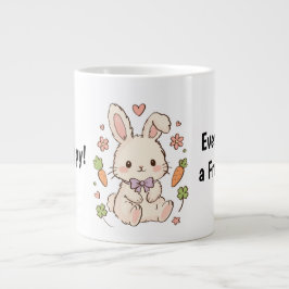 Söt Kawaii Kanin Mugg – Varje Dag är en Ny Början Jumbo Mugg