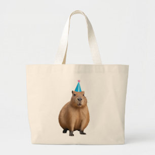 Söt Kawaii Kapybara Estetisk Illustration Jumbo Tygkasse