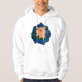 Söt Kawaii Kapybara med Svartbärs Krans Hoodie