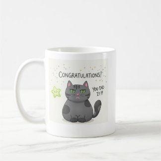 Söt Kawaii Katt Estetiskt Tryck Kaffemugg