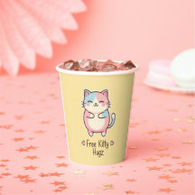 Söt Kawaii Katt Gratis Kitty Hugz Pastell Party Pa