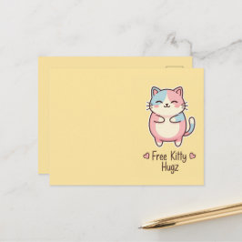Söt Kawaii Katt Gratis Valp Kramar Pastell  Vykort