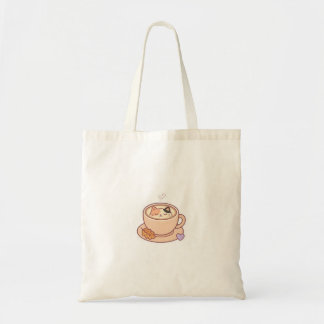 Söt Kawaii Katt Kaffe Kopp Tote Väska