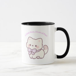 Söt Kawaii Katt med Rosett Rosa Pastell Mjaur Mugg