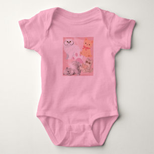 Söt Kawaii Katt Rosa Baby-Body Rolig Katt Lo T Shirt