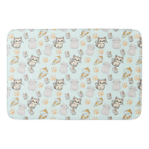 Söt Kawaii Kattungar & Tassmönster Baddisk