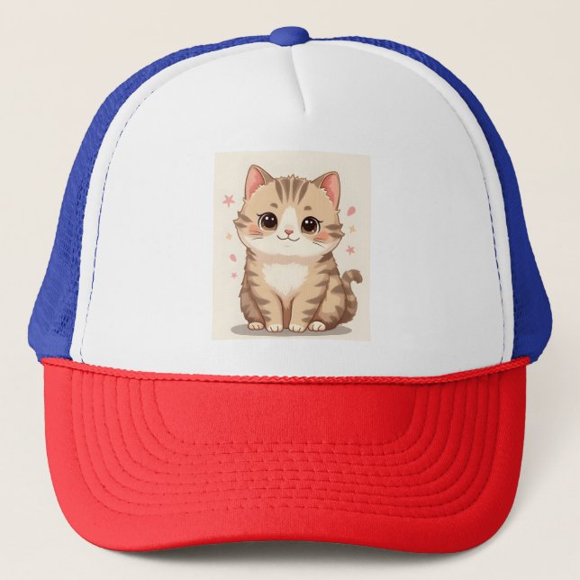Söt Kawaii Kitten Art för alla rum Keps (Framsida)
