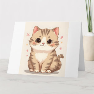 Söt Kawaii Kitten Art för alla rum Kort