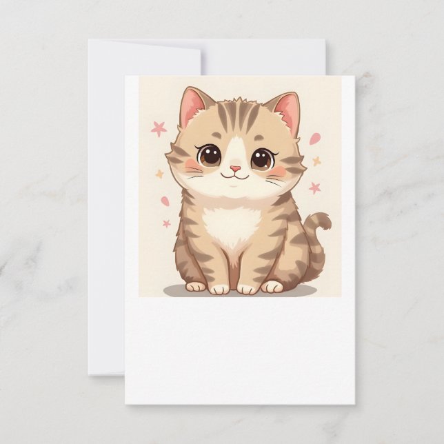 Söt Kawaii Kitten Art för alla rum Spara Datumet (Framsida)