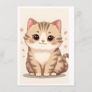 Söt Kawaii Kitten Art för alla rum Tilläggskort