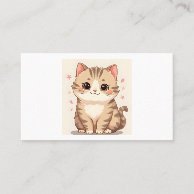 Söt Kawaii Kitten Art för alla rum Visitkort (Framsida)