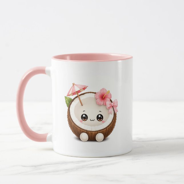 Söt Kawaii Kokos Mugg (Vänster)