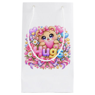 Söt Kawaii Kram Teddybjörn Pastell Rosa Blommig Kä