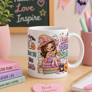 Söt Kawaii Lärarhäxa Halloween Jumbo Mugg