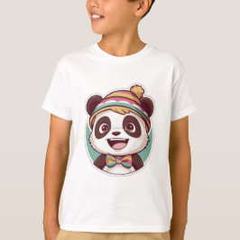 Söt kawaii-leende panda t shirt