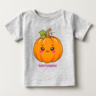 Söt Kawaii Leende Pumpa Tecknad Bild T Shirt