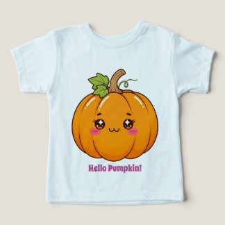 Söt Kawaii Leende Pumpa Tecknad Bild T Shirt