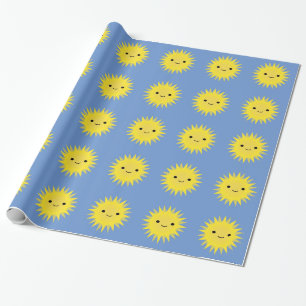Söt Kawaii Leende Sol Presentpapper