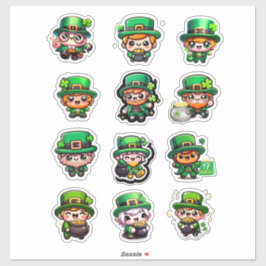 Söt Kawaii Leprechaun St. Patricks dag Klistermärken