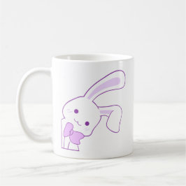 Söt Kawaii Lila Tittande Kanin Band Kaffemugg