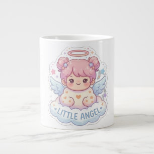 Söt Kawaii Lille Ängel Chibi Flickor Kaffemugg Jumbo Mugg