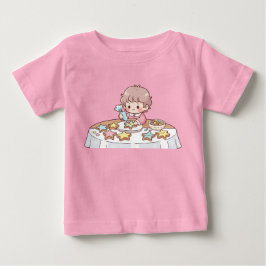 Söt Kawaii Liten Bagare Dekorerar Stjärnkakor T Shirt