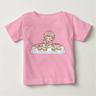 Söt Kawaii Liten Bagare Dekorerar Stjärnkakor T Shirt